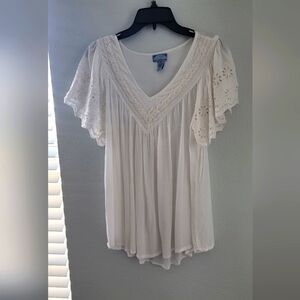Studio West Womens White Casual lace Size XL top.